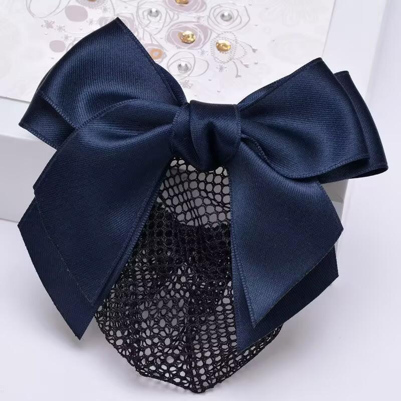 Korean Style Professional Hair Snood: Bow Hair Clip for Waitresses, Nurses, Hotel Staff, and Flight Attendants