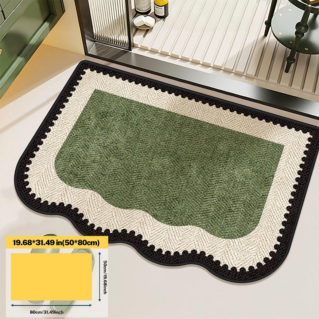 VIKAMA light luxury contrasting color bathroom carpet kitchen oil proof mat balcony bay window mat Nordic style soft floor mat 40cm x 60cm