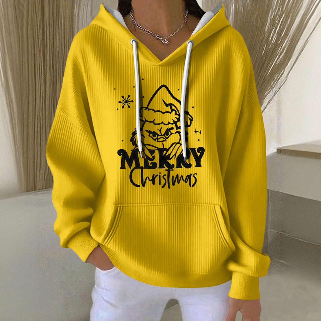 Women's Fashion Casual Christmas Angel Print Pullover Long-Sleeve Sweatshirt