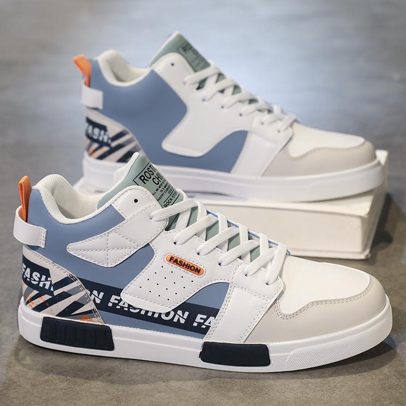 Men Shoes Sneakers High Top Mens Casual Shoes Luxury Breathable Men Walking Shoes Trend Leather Shoes for Men Running Shoes Male Footwear