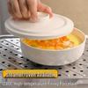 Ceramic Custard and Egg Steamer Bowl with Lid for Microwave and Oven