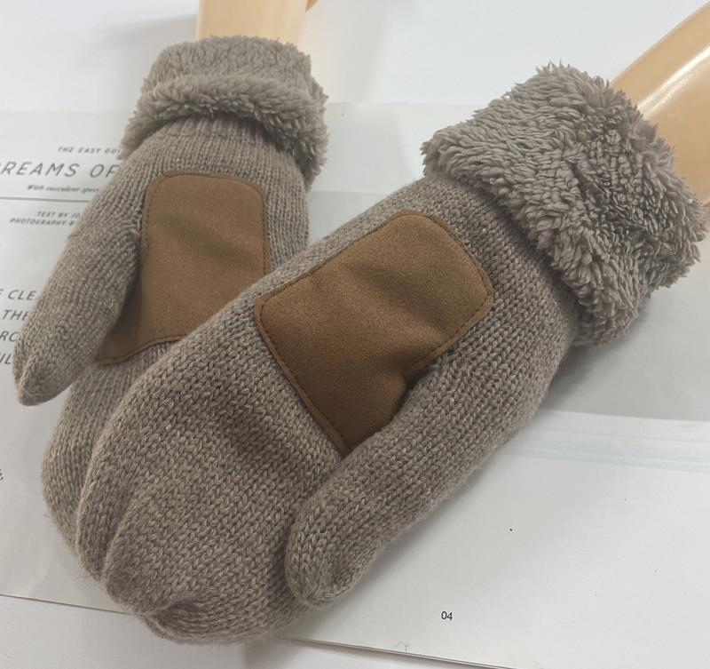 Unisex Touchscreen Knit Wool Gloves: Windproof, Warm, Velvet-Lined Mittens for Autumn/Winter Outdoors