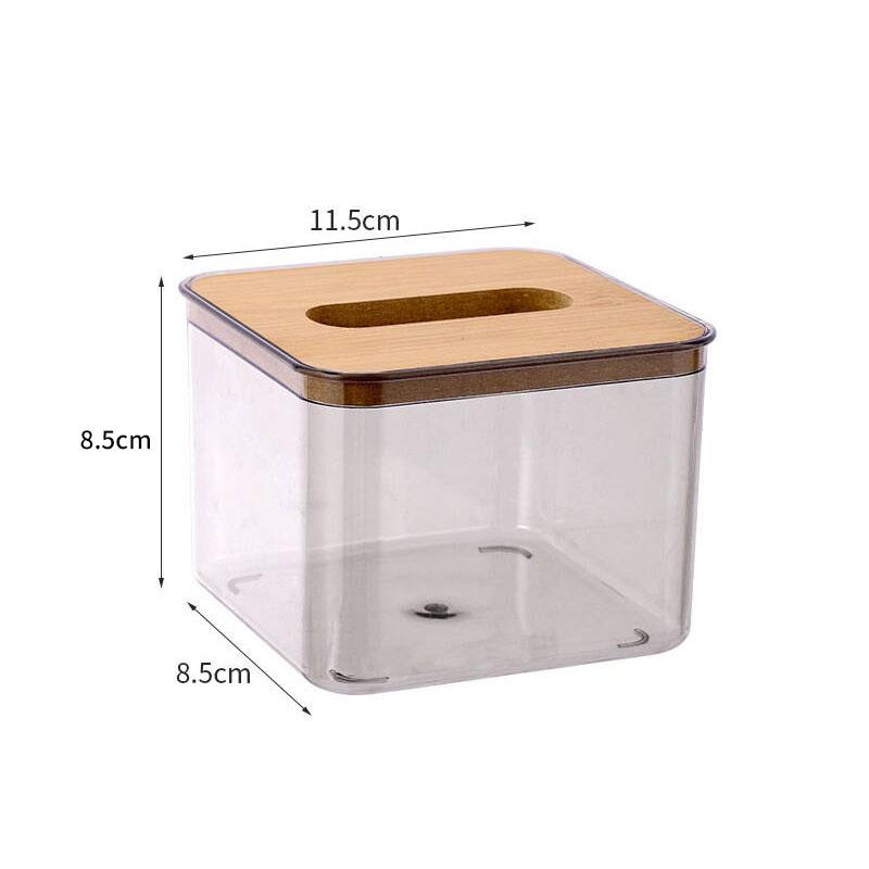 Decorative Tissue Box Cover, Transparent Grey Tissue Holder for Home and Office, Multifunctional Storage Box, Simple Tissue Box