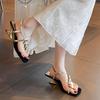 French Niche Fairy Style Toe Sandals Women's Summer 2026 New Square-toed Flowers Not Tired Feet High Heel Roman Shoes