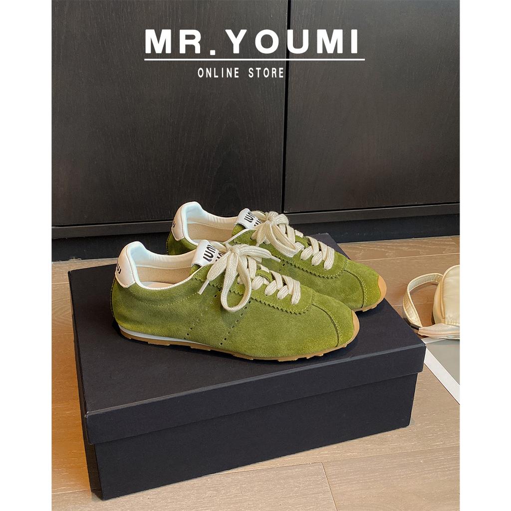 Sheepskin~ Soft Sole Lace-up Light Forrest Gump Shoes Women's Fashion Sports and Leisure Shoes Versatile Leather Retro German Training Shoes Women