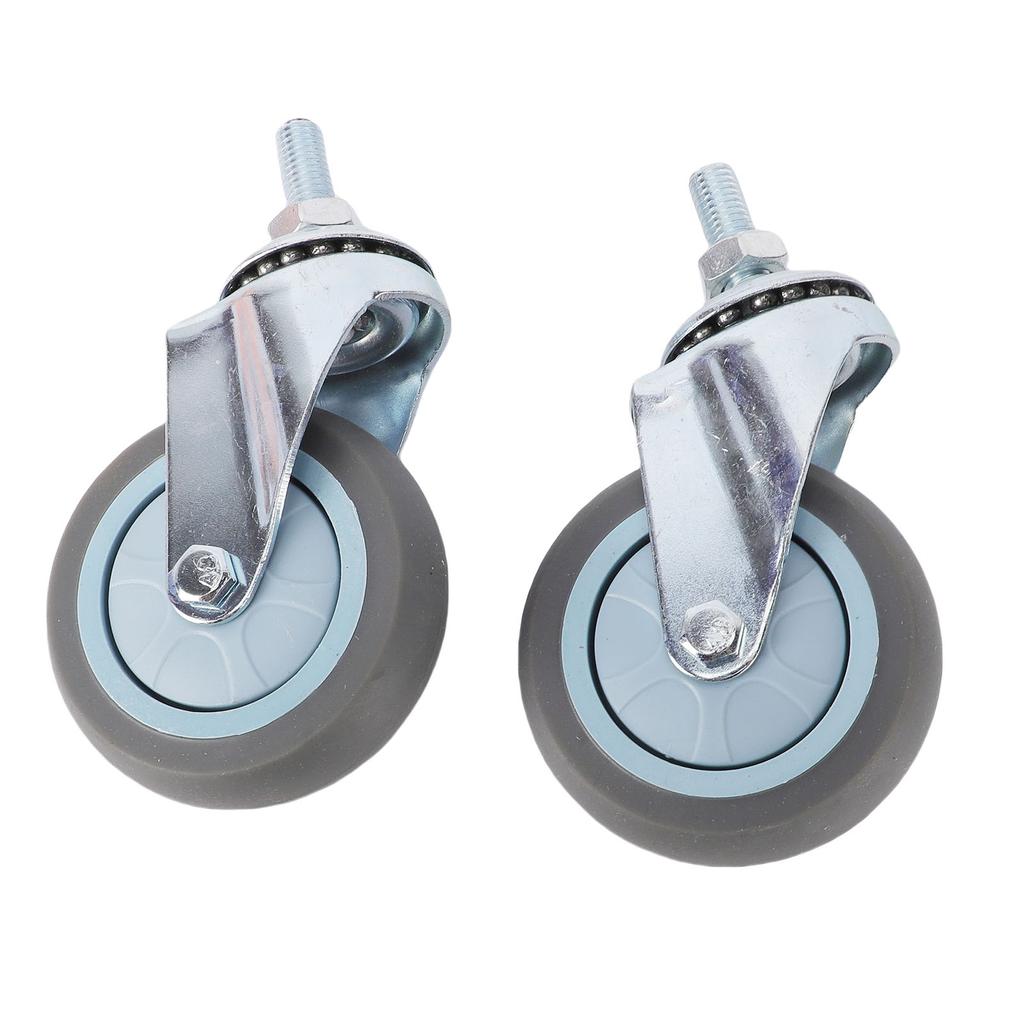 2PCS 3 Inch Swivel Casters Heavy Duty Silent Wheels 360 Degree Rotation for DIY Utility Cart Trolley M10x30mm 25kg Load