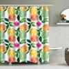Brightly Colored Citrus Fruit Shower Curtain Set For Bathroom Decor Orange Slice Design Pattern Print Waterproof Fabric 72 Inche