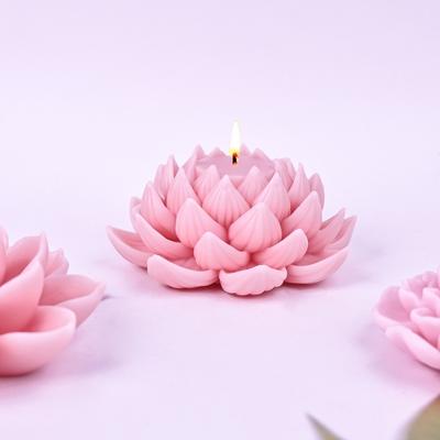DIY Lotus Aromatherapy Candle Silicone Molds Manual Simulation Flower Gypsum Soap Resin Mold Chocolate Candy Cake Baking Tool