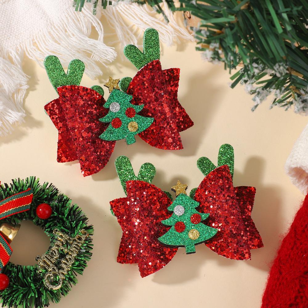 Christmas Hairpin Set, Party Bow, Gretel Scallion Powder, Big Antlers, Headdress, Children'S Hair Accessories 4765