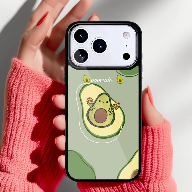 

Cute Avocado Phone Case for iPhone 17 16 15 14 13 Pro Max Back Cover for 12 11 Pro Coque iPhone 12