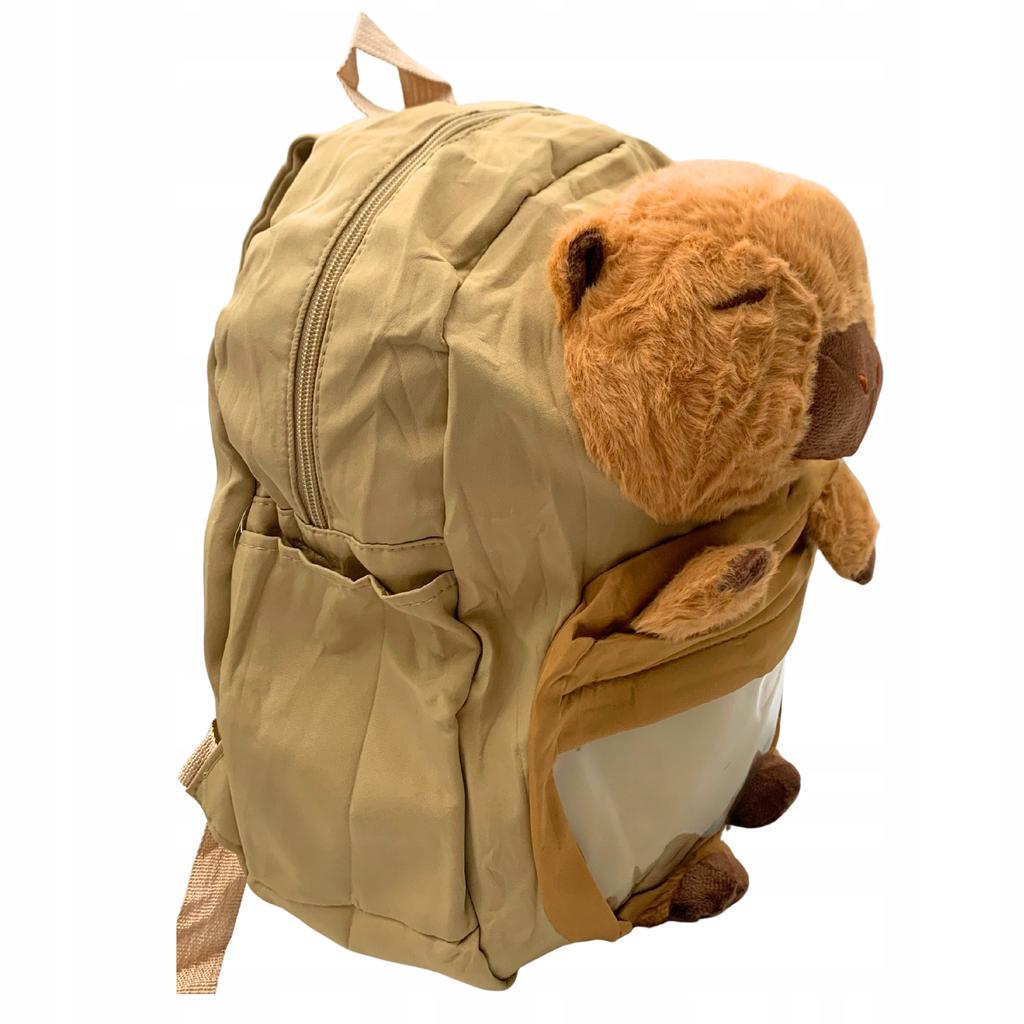 Capybara School Backpack 3D Mascot Lightweight Roomy School Travel Bag