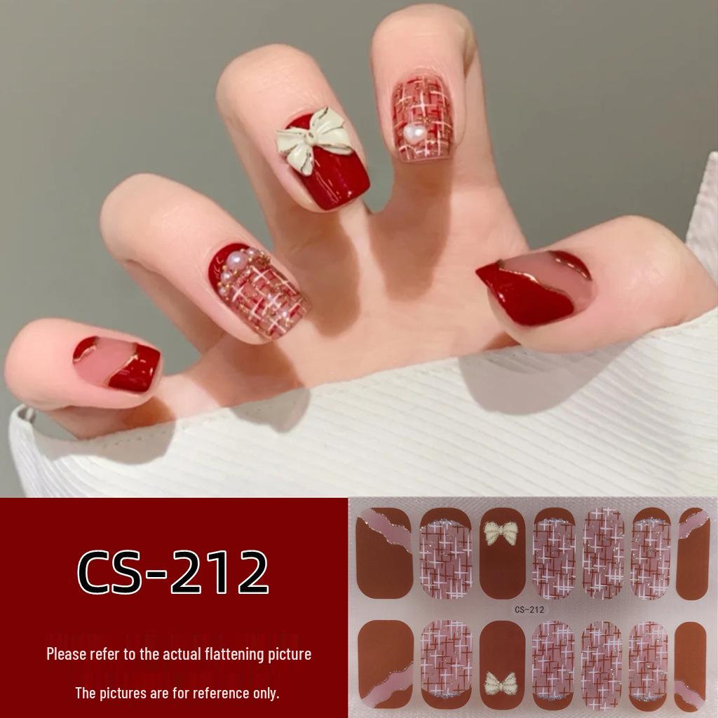 Waterproof Long-Lasting No-Bake 3D Gel Nail Stickers - Removable & Wearable Full-Cover Nail Polish Patches for Women
