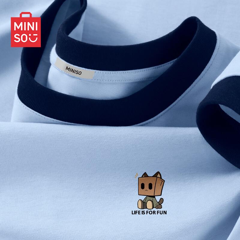 

MINISO Men s Pure Cotton Colorblock T-shirt L