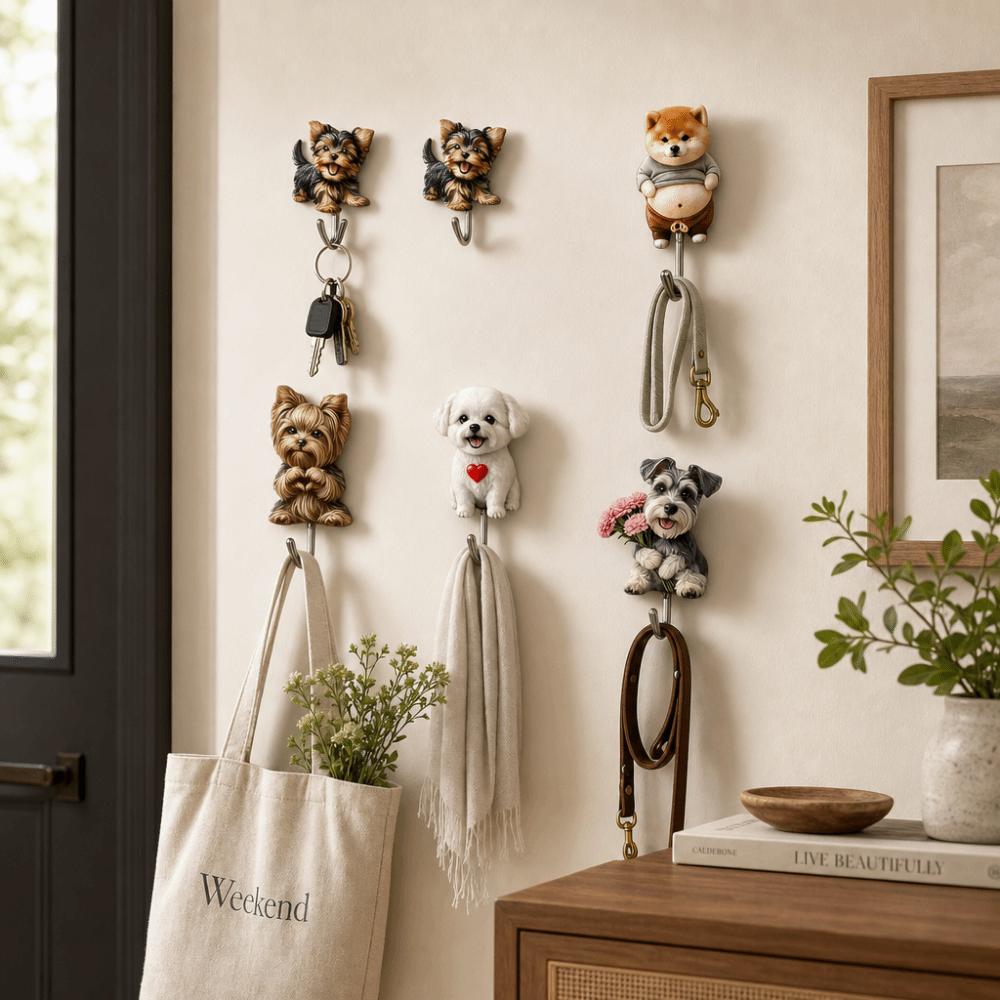 5 Pcs Acrylic Decorative Wall Hooks Cute Animal Sticky Coat Hook Self-Adhesive Hook Bathroom