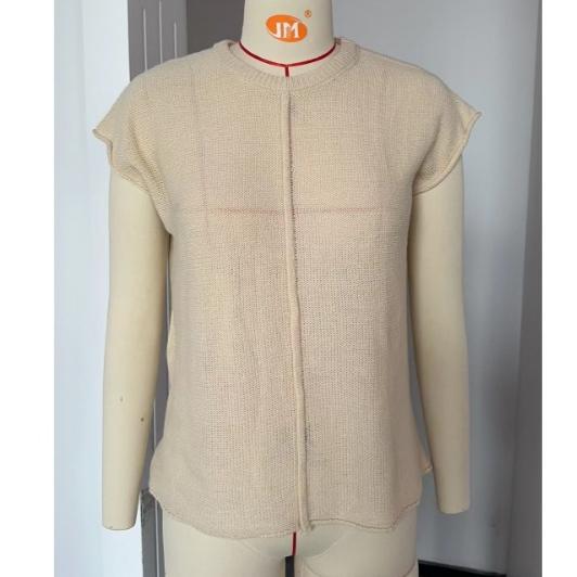 Sommeroberteile Mode Damen Rundhals Kurzarm Strickoberteil Grobstrick Lässiger Pullover
