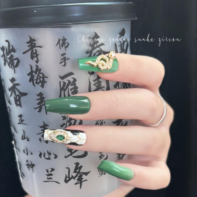 Snake Nails Art Charms Snake Nails Rhinestones Nails Charms Snake Shape Nails Art Decoration Nails Jewelry Accessories