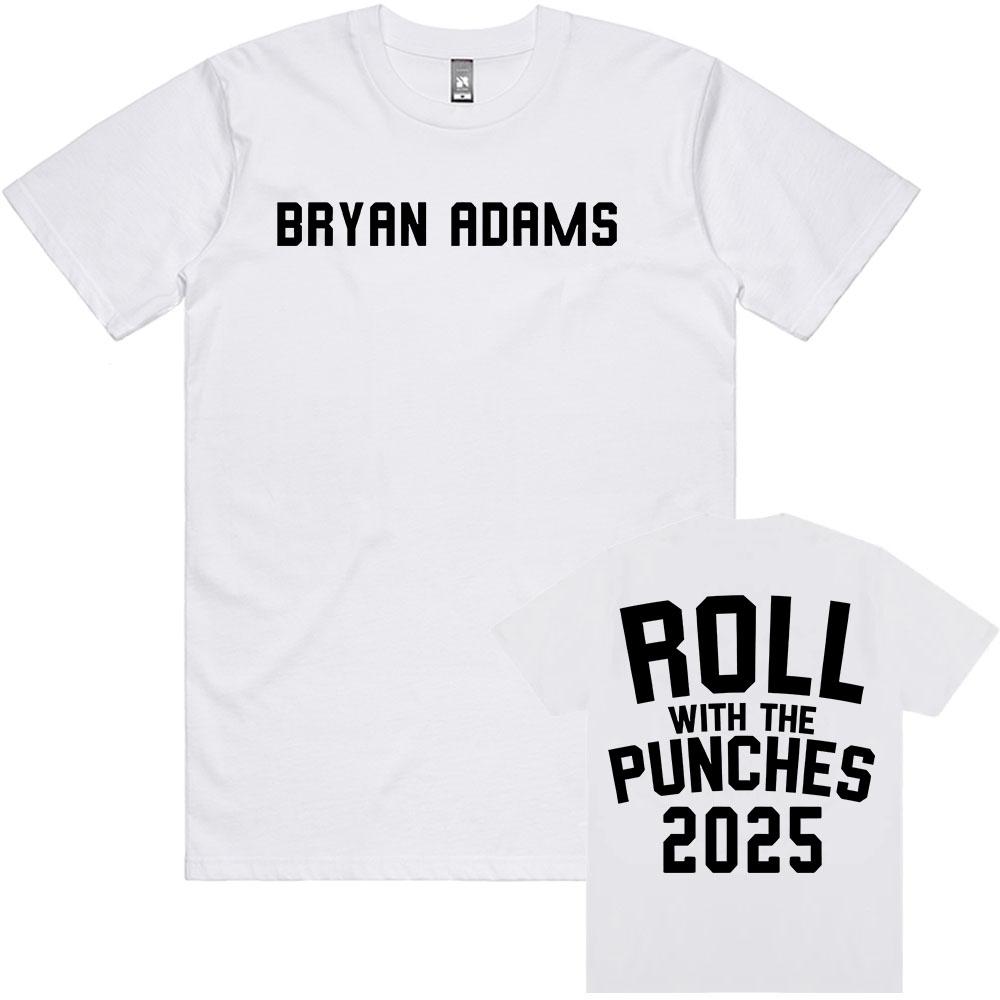 

Футболка с принтом BRYAN ADAMS ROLL WITH THE PUNCHES TOUR 2025 Футболки с коротким рукавом из хлопка в уличном стиле для мужчин Футболки унисекс XS