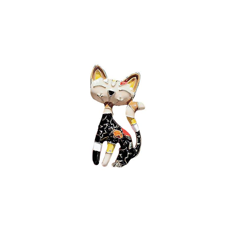 Brož Pin High-End Feminita Japonský a Korejský Retro Černé Kotě Odznak na Límec Doplňky Smysl pro Design Niche Ozdoba na Sako