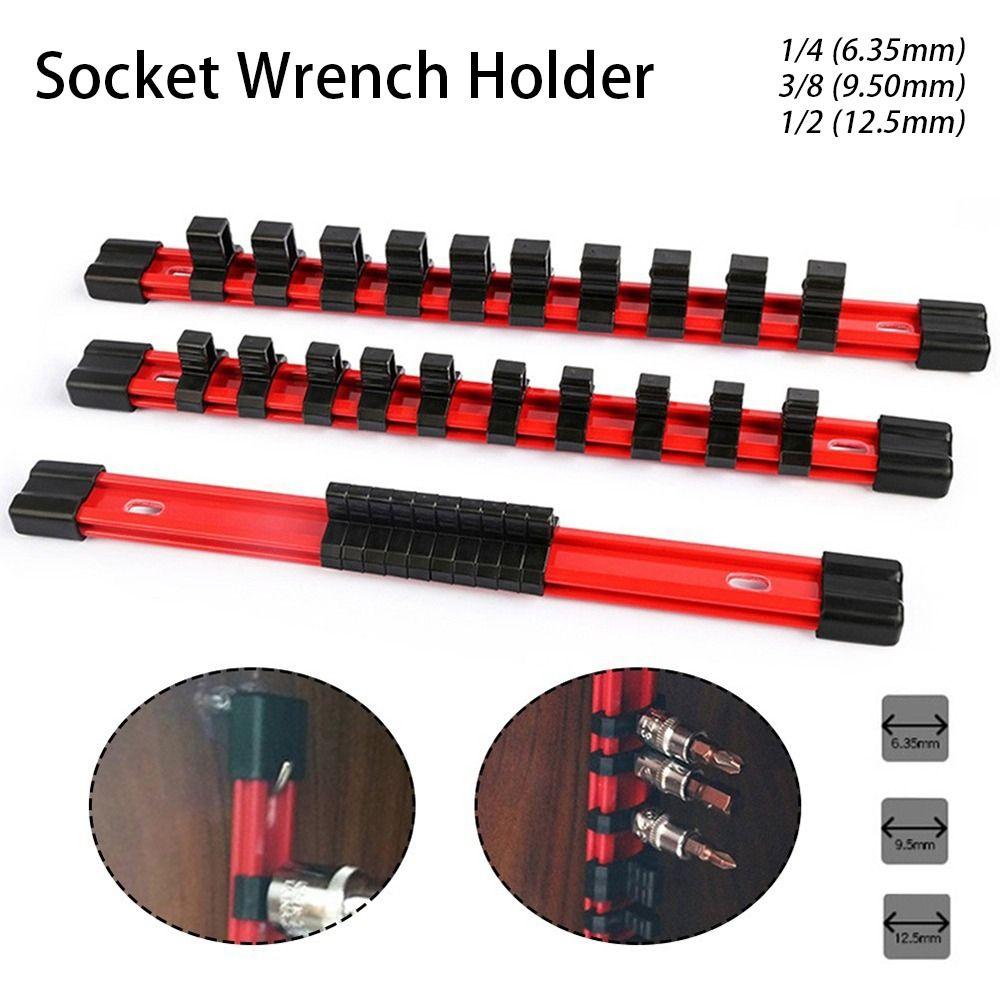 

1 шт. 1/4 3/8 1/2 Організатор гнізд Рейка Кронштейн Настінний тримач Тримач для торцевих головок 1/4 6.35mm