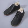 Flache Sneakers für Damen, Frühling, neue handgefertigte Näharbeit, echtes Leder, Kuhmuskel, weiche Unterseite, täglicher Schnürschuh für Damen, Freizeitschuhe