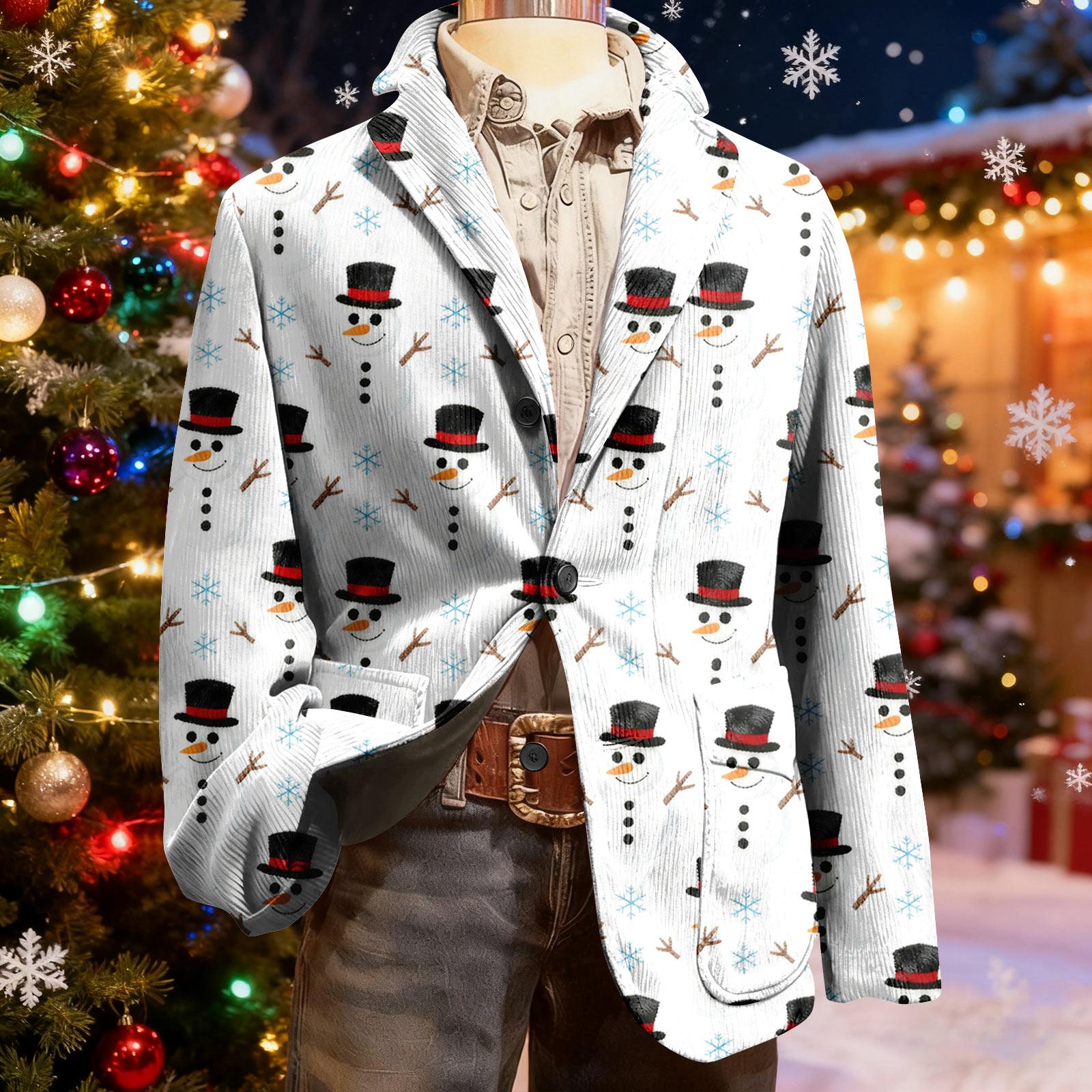 

Мужской уродливый рождественский вельветовый теплый карманный пиджак-кардиган, мужской повседневный костюм XL