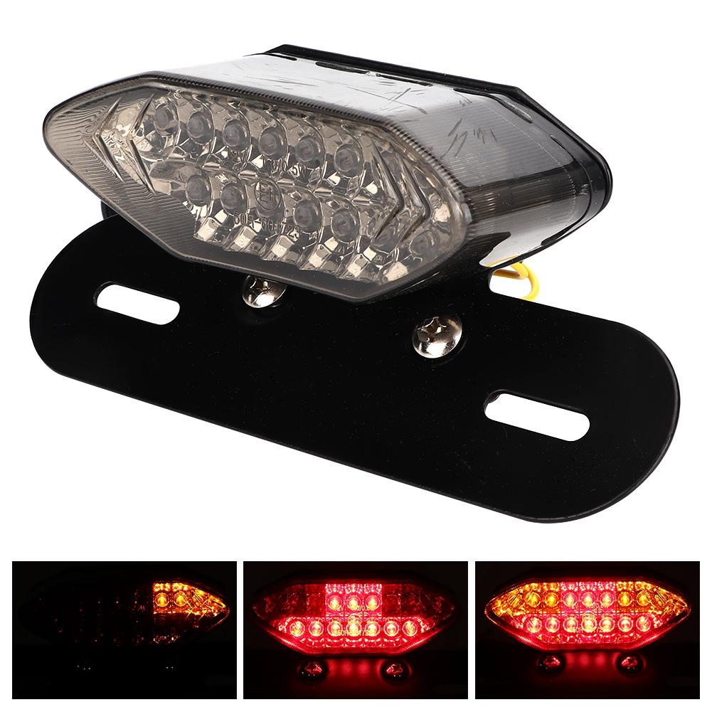 Universal Vintage Motorcycle LED Tail Light Turn Signal Lamp Taillight Fits for YamahaSmoking