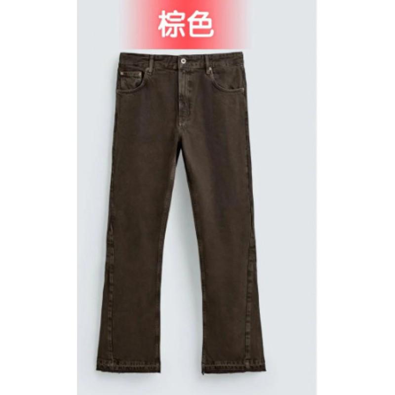 Mens Washed Distressed Straight Fit Denim Jeans Casual Streetwear Cotton