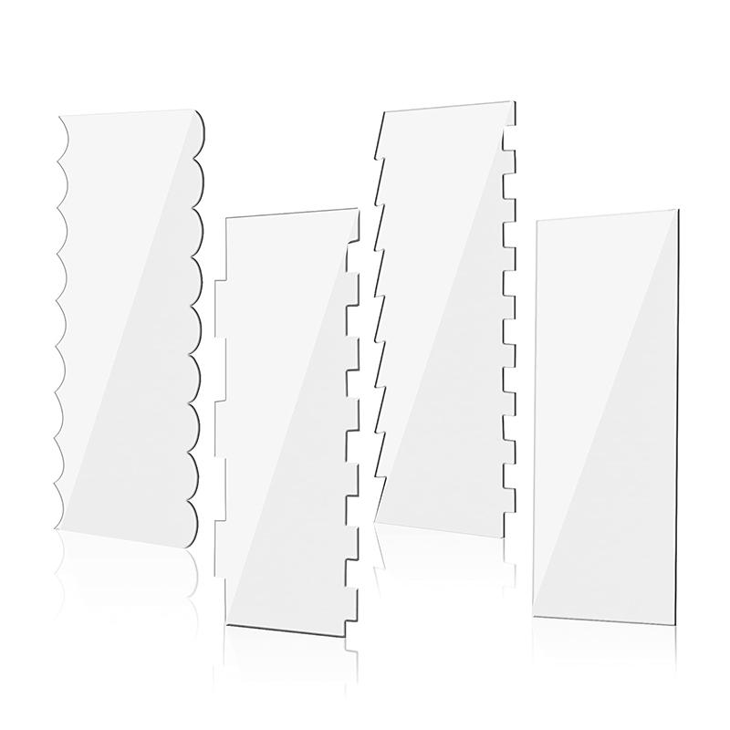 

4/6 шт. Набор акриловых гребней для украшения торта, разглаживатель сливочного масла, скребок для помадки, инструменты, принадлежности для украшения глазурью 10283