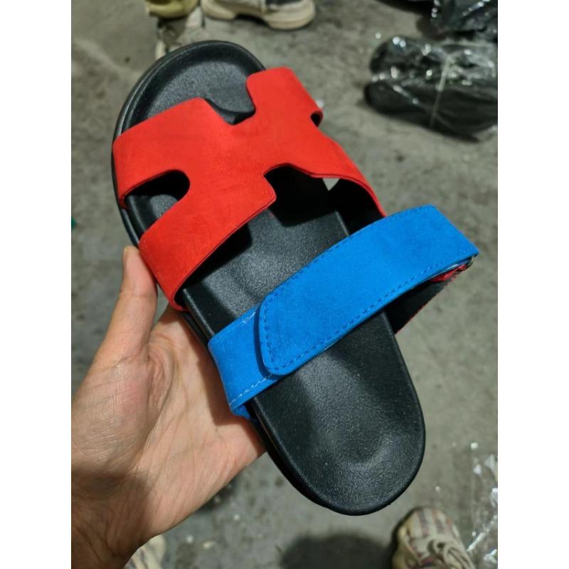 Sandales à semelles épaisses, fermeture Velcro grande taille, couleurs contrastées, adaptées aux chaussures décontractées pour femmes, polyvalentes et polyvalentes