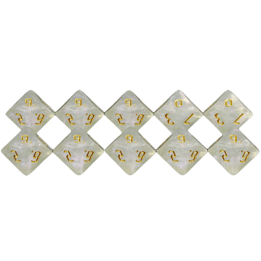 D10 Dice Set 10PCS for DND 10 Sided Dice Multi-sided Games Dices Desktop Polyhedral Set for Role Playing Game