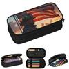 Firemen Featuring Usa A Flag Pencil Cases for Students School Pen Box Pencil Bag Large Capacity Pencil Pouch