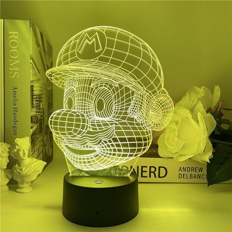 Super Mario Usb Night Light With Color Changing Led For Gaming Room Decor