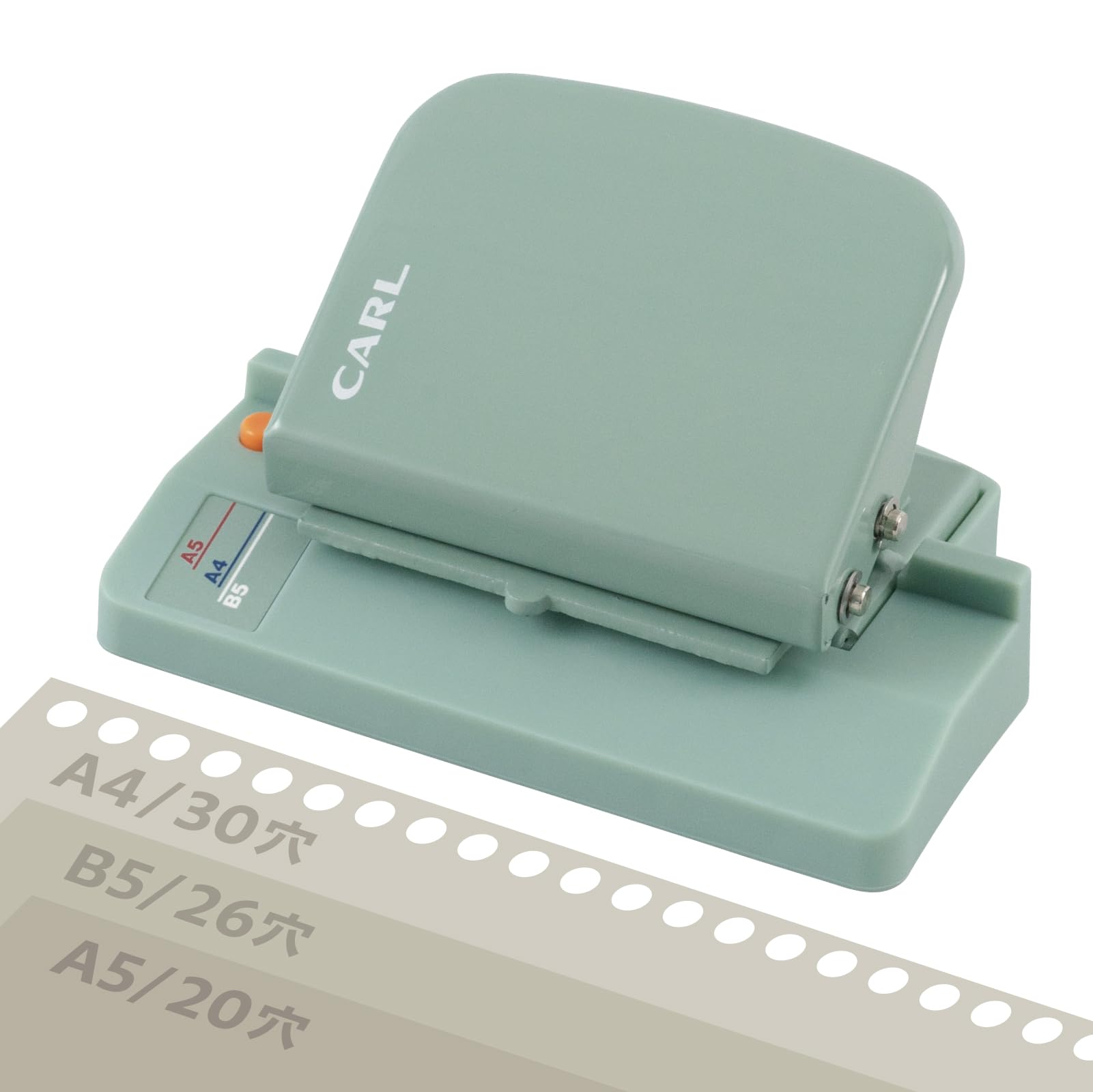 

Carl Gage Punch Light Loose Leaf Punch 6-Hole A4 B5 A5 Compatible Light Green Compact Portable Office Use