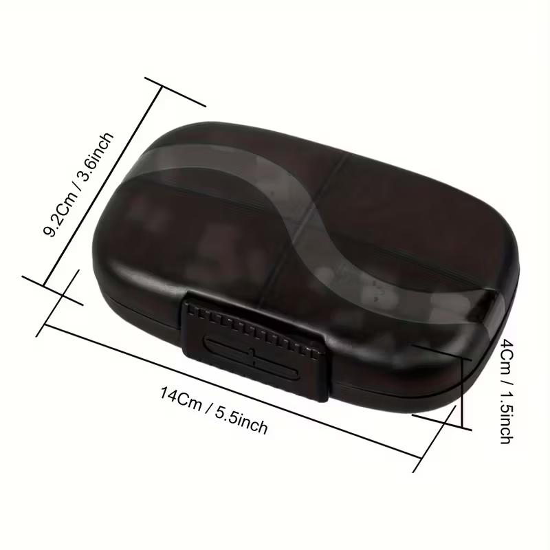 Travel Pill Organizer Weekly Duallock Portable Case 7 Large Compartments Sealed Medicine Container Vitaminfish Oilsupplement