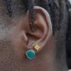 5mm Square Shape Stud Earrings for Women Men Minimalist Micro Inlaid Zircon Shiny Gold Color Hiphop Small Earing Jewelry