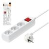 3-socket extension cord 1.5 with grounding and switch, white