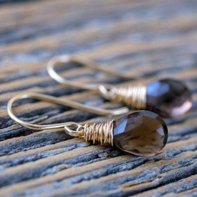 Huajie Smoked Quartz Earrings for Women Light Bulb Design Wild Party Gifts Ear Fashion