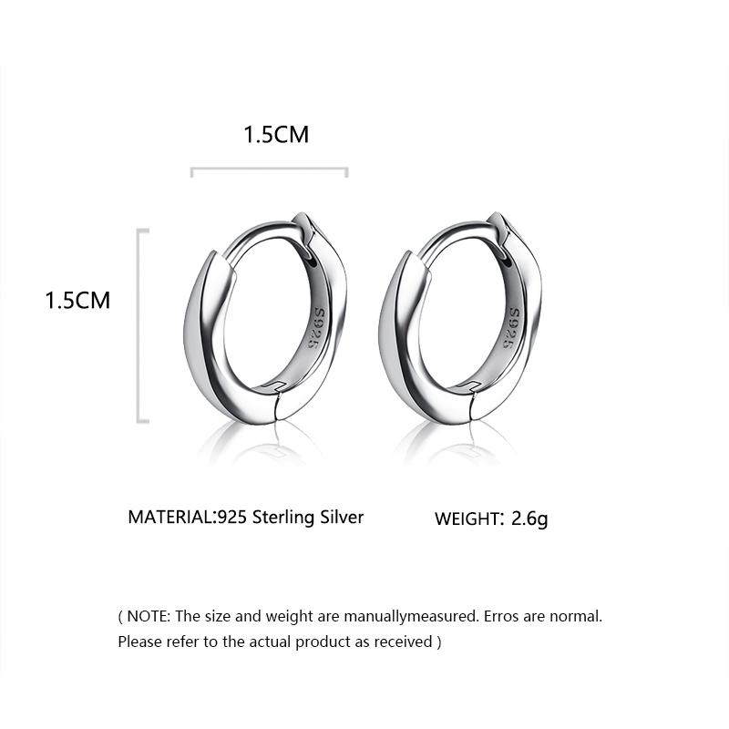 925 Sterling Copper Simple Copper Plain Ring Suitable For Women's Light Luxury High-end Versatile Ear Rings As Zircon