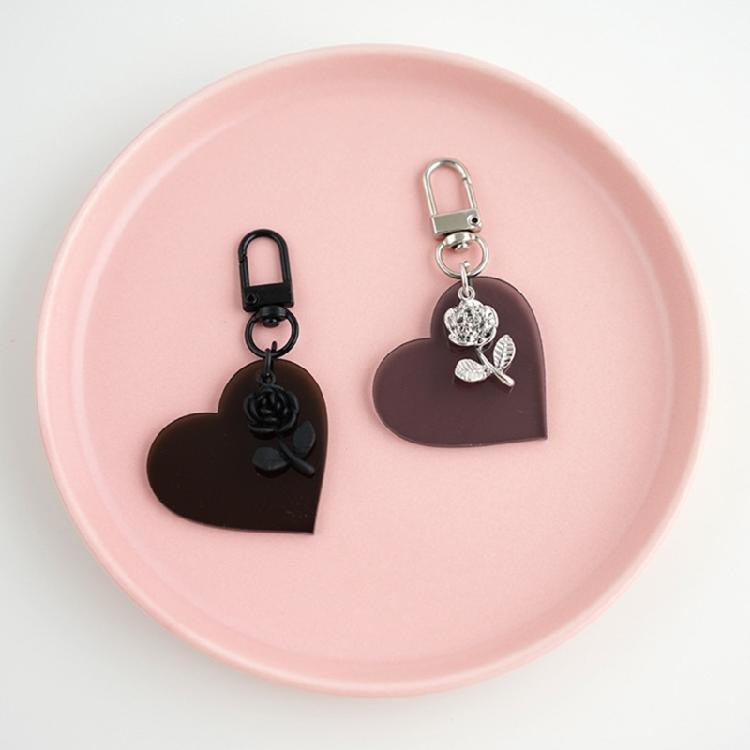 Unisex Bag Pendant Rose Keychain Fashion Statement Key Charm Stylish Key Pendant Unique Key Ornament Perfect for Key Bag