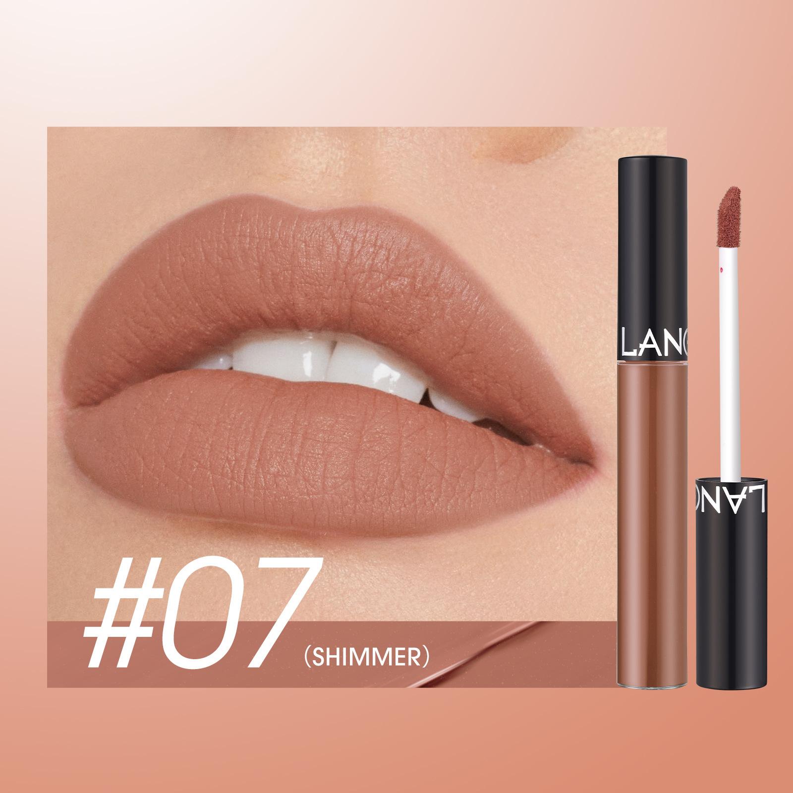 

12 цветов матовой помады, водонепроницаемая чашка с антипригарным покрытием, матовый матовый макияж губ, подходит для ежедневного использования 07