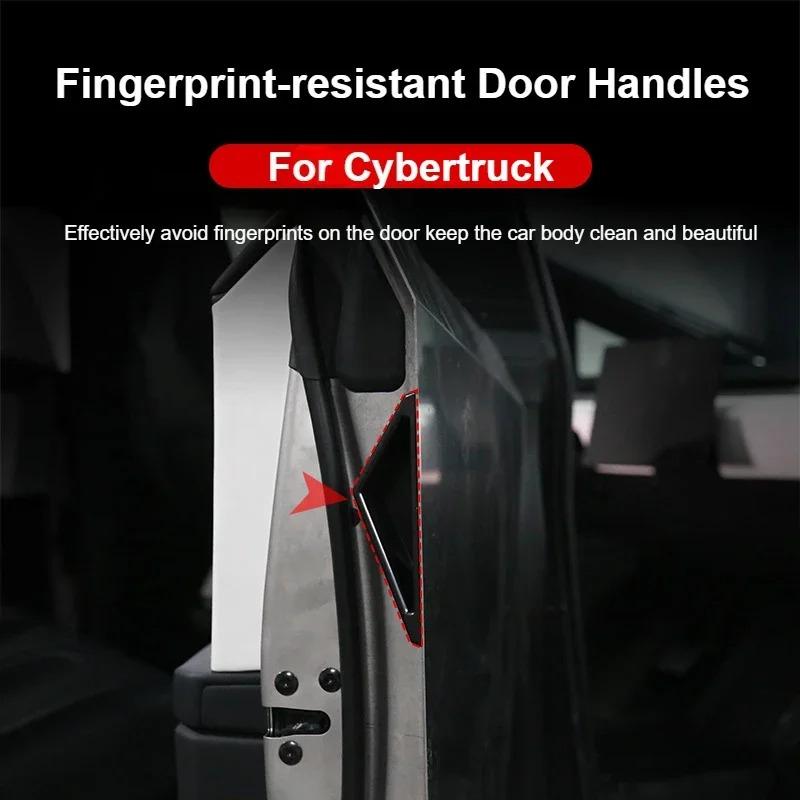 For Tesla Cybertruck 2025 Car Door Edge Protection Handle Anti-collision Strip Door Handle Handprint Resistant Car Accessories