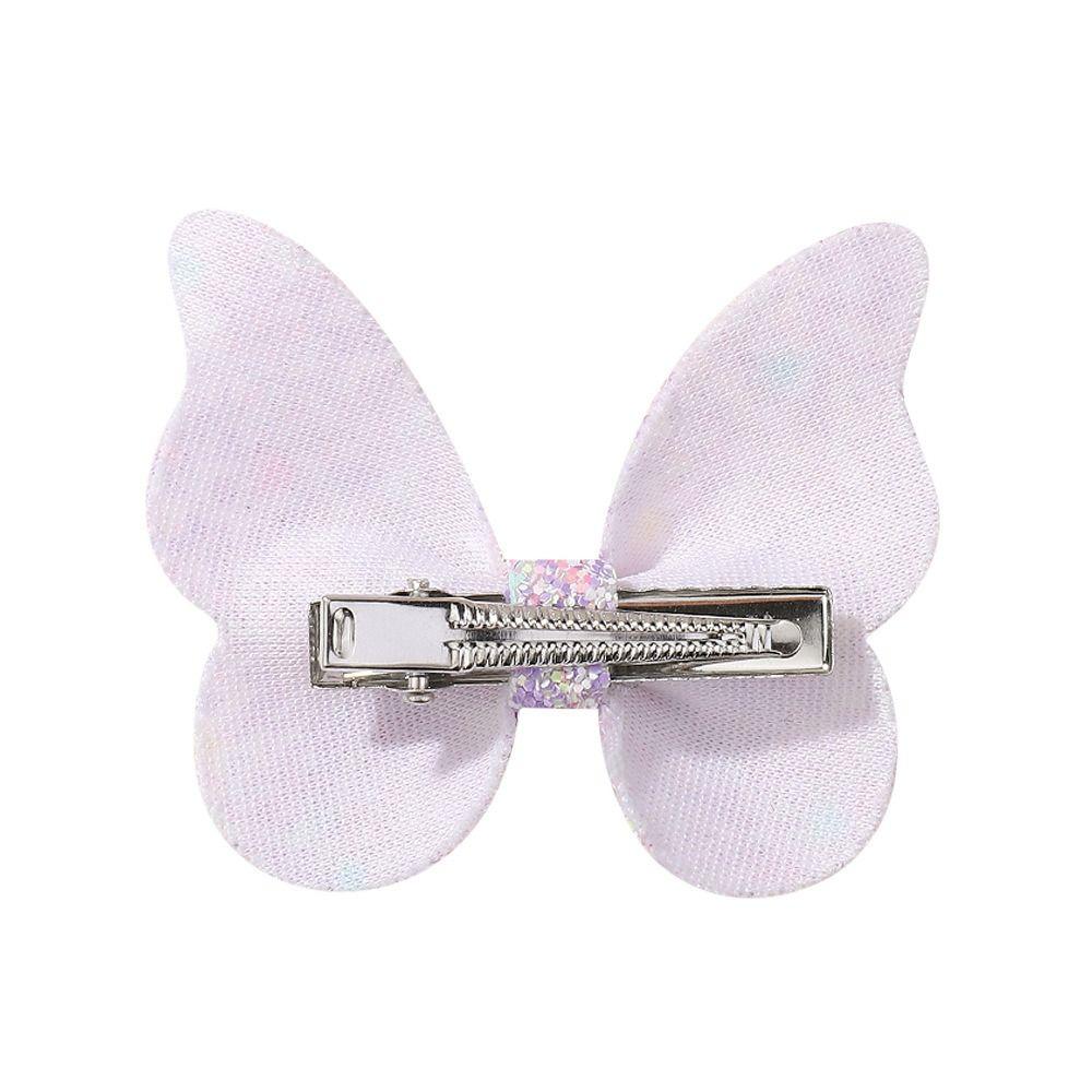 4Pcs Double Butterfly Design Butterfly Hair Clip Colorful Glitter Ribbons Bow Hairpins Women