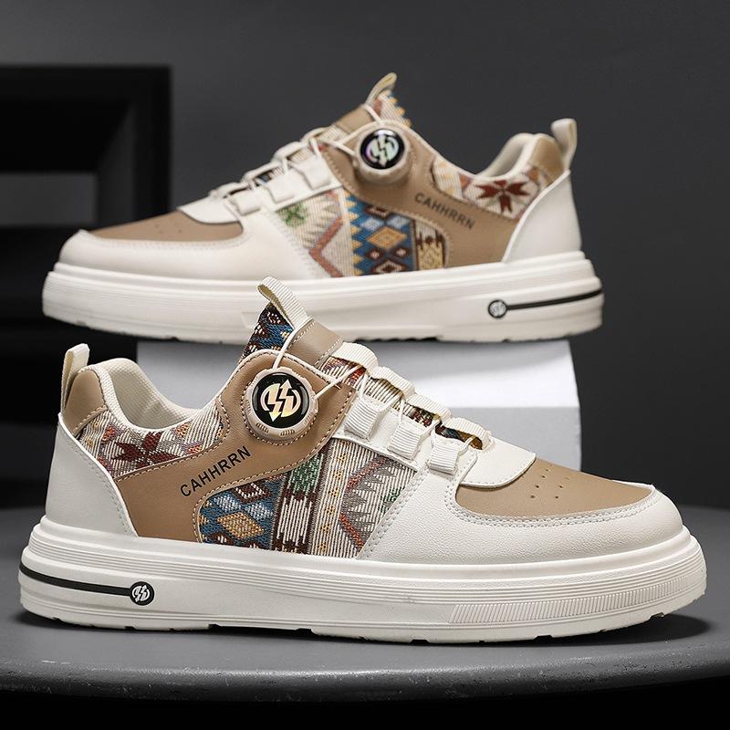 

Men s shoes spring 2025 new versatile board shoes men s no-tie shoelaces casual trendy shoes student rotating buttons summer 39
