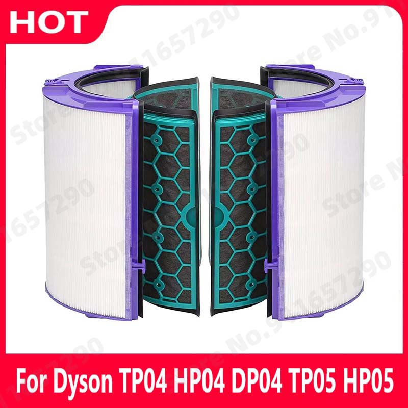 Filtro a Carbone per Dyson TP04 HP04 DP04 TP05 HP05 Pure Cool Hepa Purificatore Sistema di Filtrazione a Due Fasi a 360 Gradi Sigillato Accessori