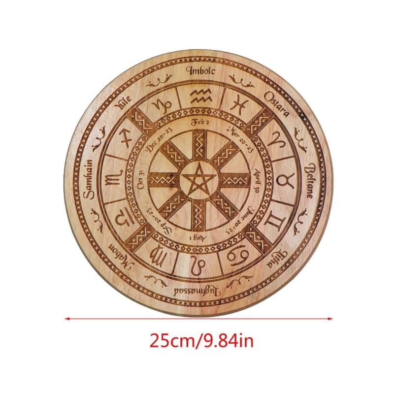 Divinations Energy Pendulums Plate Dowsing Divinations Board Wood Pendulums Witchcrafts Board for Beginner Witchcrafts Supply