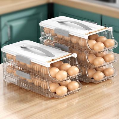 Kühlschrank Eierspender 1/2/3 Schicht Automatischer Rollender Eierablage Organizer Küche Abrollendes Eierlagerregal für Esstisch