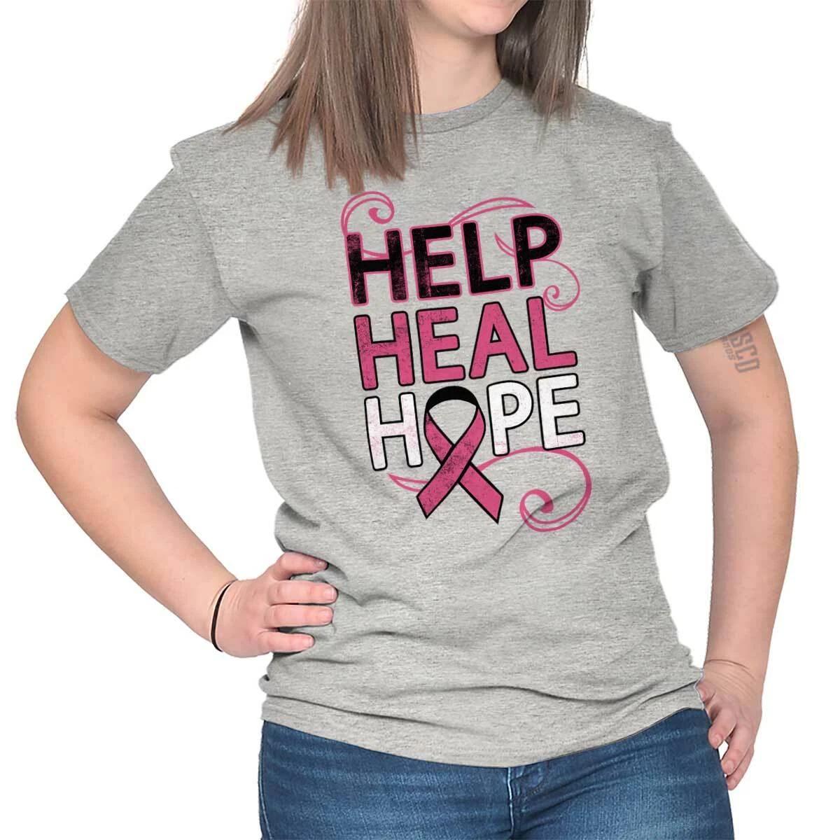 Help Heal Hope Breast Cancer Awareness BCA Womens Graphic Crewneck T Shirt Tee S