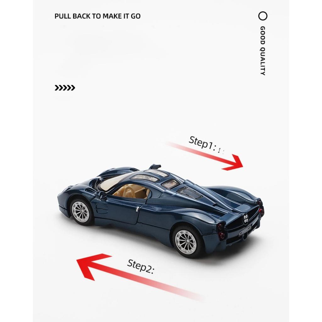 1/32 Pagani Utopia Alloy Sports Car Model Diecasts Metal Racing Car Vehicles Model Simulation Sound and Light Childrens Toy Gift