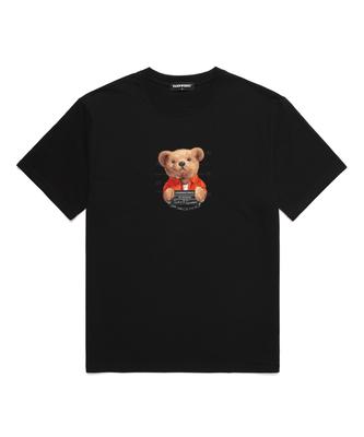 VANNWORKS Tsundere Bear Oversized Short Sleeve T-Shirt (Vndts239) Black