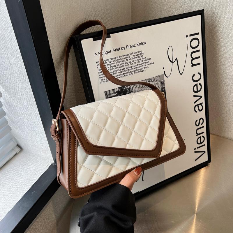 Bags Women's new trendy armpit bags Casual bags Shoulder bags Stylish and simple contrasting color small square bags